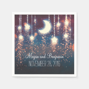 moon and stars enchanted romantic napkin