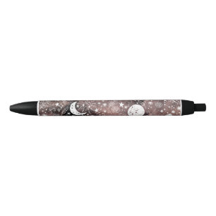 Moon and Stars Floral Galaxy Pen