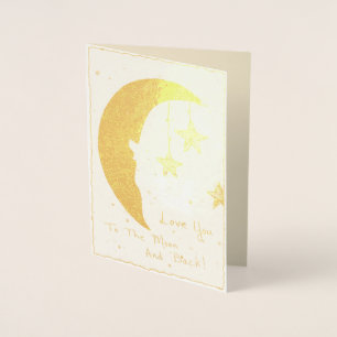 Moon and Stars Foil Card