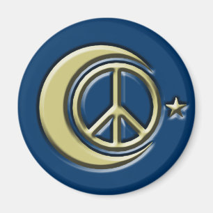 Moon and Stars for Peace Magnet