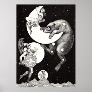 Moon and Stars Gods and Goddesses Poster