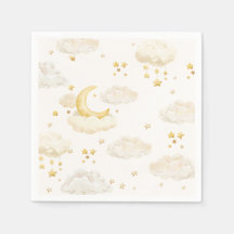 Moon and Stars Gold Dreamy Sky Baby Shower