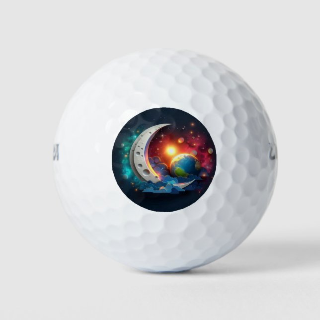 Moon and Stars Golf Balls (Front)