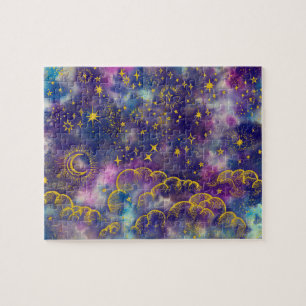 "Moon and Stars" Jigsaw Puzzle Game (Gold-Etc)