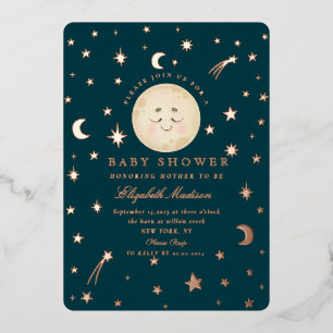 Moon and Stars Night Cute Baby Shower 