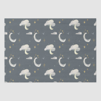 moon and stars night sky baby shower birthday tissue paper