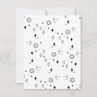 Moon And Stars Note Card