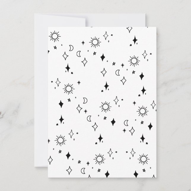 Moon And Stars Note Card (Front)