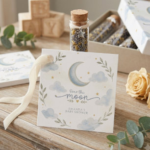 Moon and Stars Over the moon Baby Shower Favour Tags