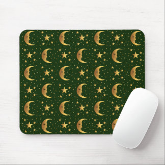 Moon and Stars Pattern Mouse Pad