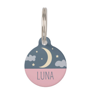 Moon and Stars Pet Tag