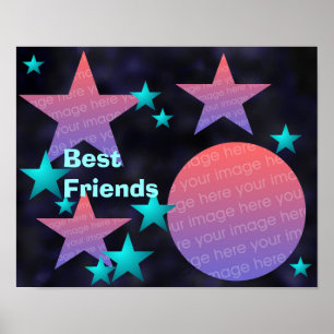 Moon and Stars Photo Frame Poster