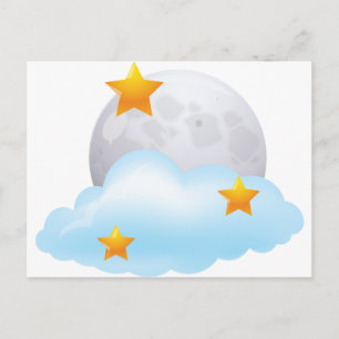 Moon and Stars Postcard