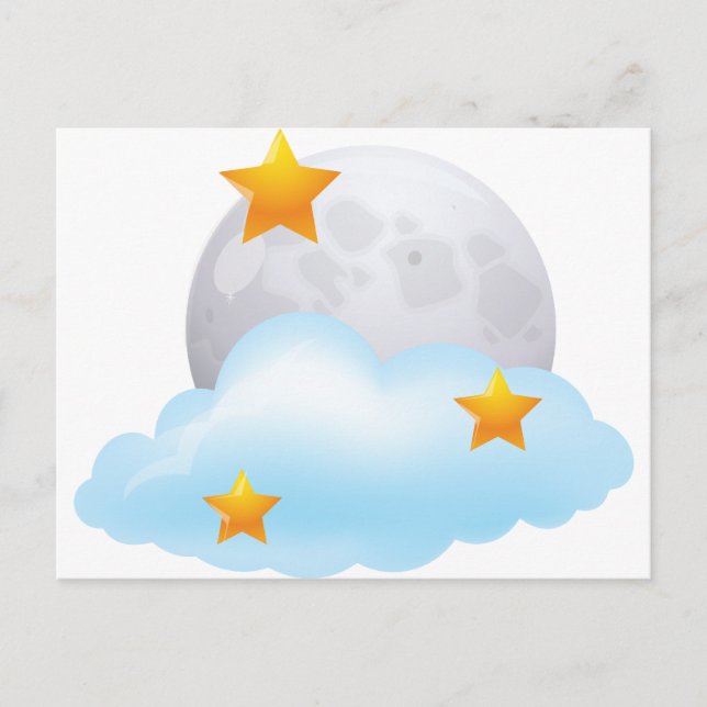 Moon and Stars Postcard (Front)