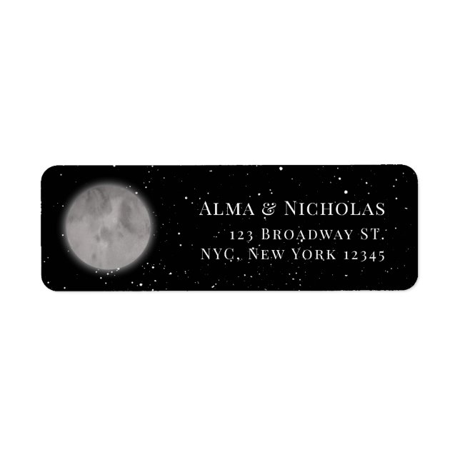 Moon and Stars Return Address Label (Front)