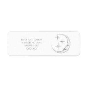 Moon and Stars Return Address Label