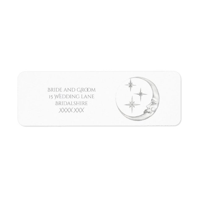 Moon and Stars Return Address Label (Front)