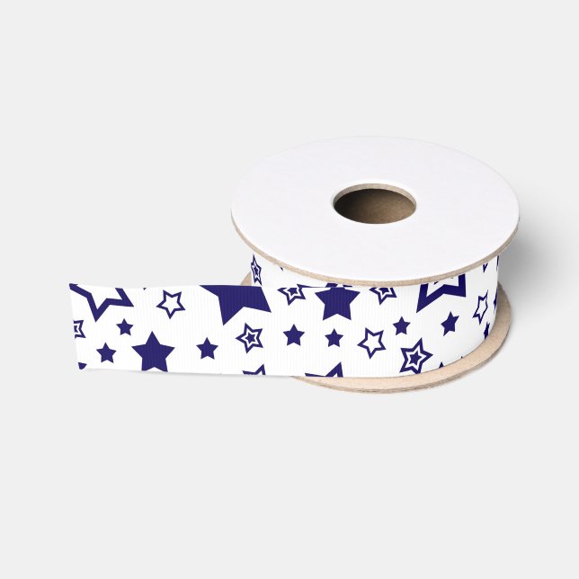 Moon and Stars Ribbon Grosgrain Ribbon (Spool)