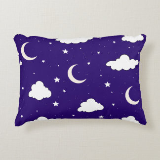 Moon and Stars Sky Night Accent Pillow