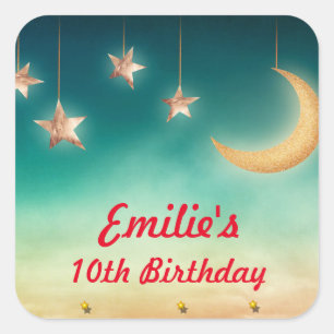 Moon and Stars slumber party stickers