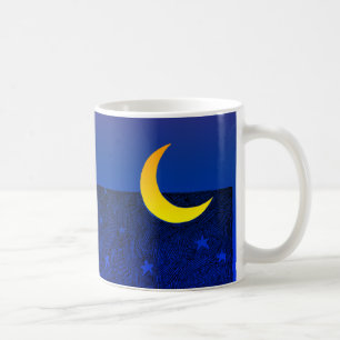 Moon and Stars Vintage Evening Art Coffee Mug