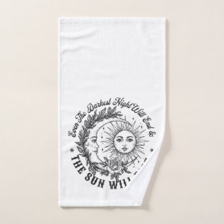 Moon and Sun Face Line Art T-Shirt – Celestial Ske Hand Towel