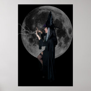 Moon and witch poster