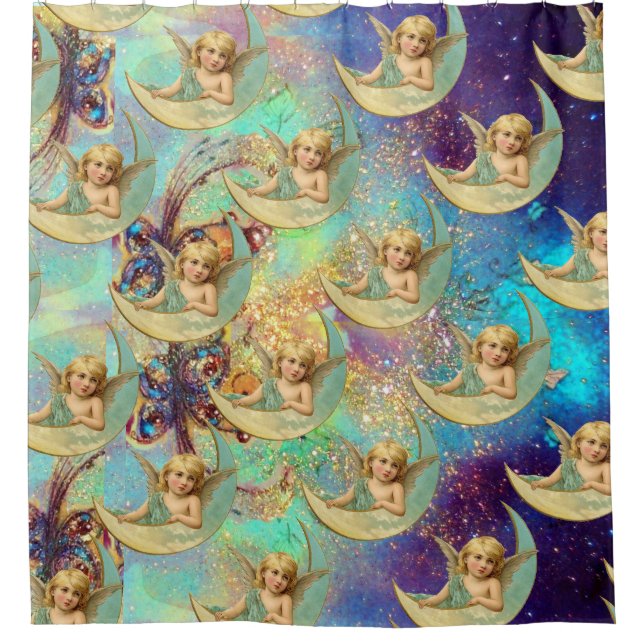 MOON ANGEL IN BLUE GOLD YELLOW SPARKLES WRAPPING P (Front)