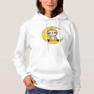 Moon Animal Sloth Cute Animals For Kids Hoodie