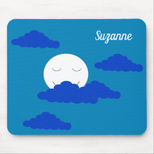 Moon at Early Dusk: Blue Mouse Pad