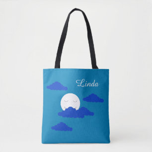 Moon at Early Dusk: Blue  Tote Bag