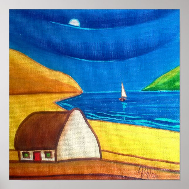 Moon At Inlet Poster (Front)