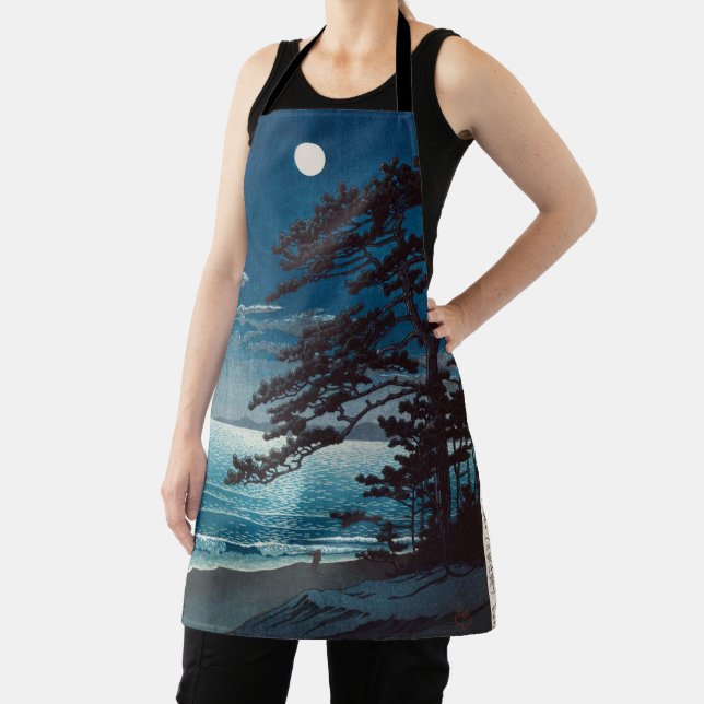 Moon at Ninomiya Beach, Hasui Kawase Apron (Insitu)