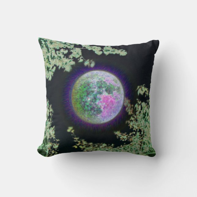 Moon at Twilight Throw Pillow (Front)