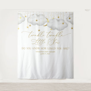 Moon Baby Shower Backdrop, Twinkle Little Star Tapestry