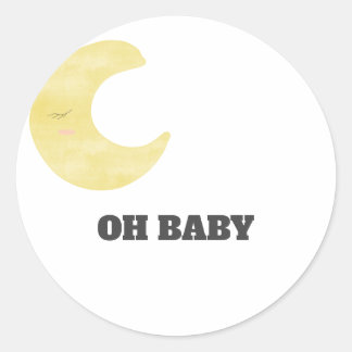 Moon Baby Shower  Classic Round Sticker