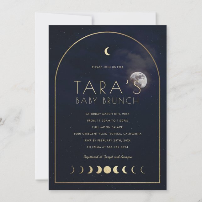 Moon Baby Shower Invitation (Front)