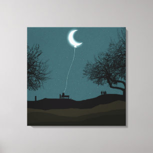 Moon Balloon Canvas Print
