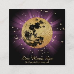 *~* Moon Beams Cosmos Universe Stars Moon Lunar Square Business Card