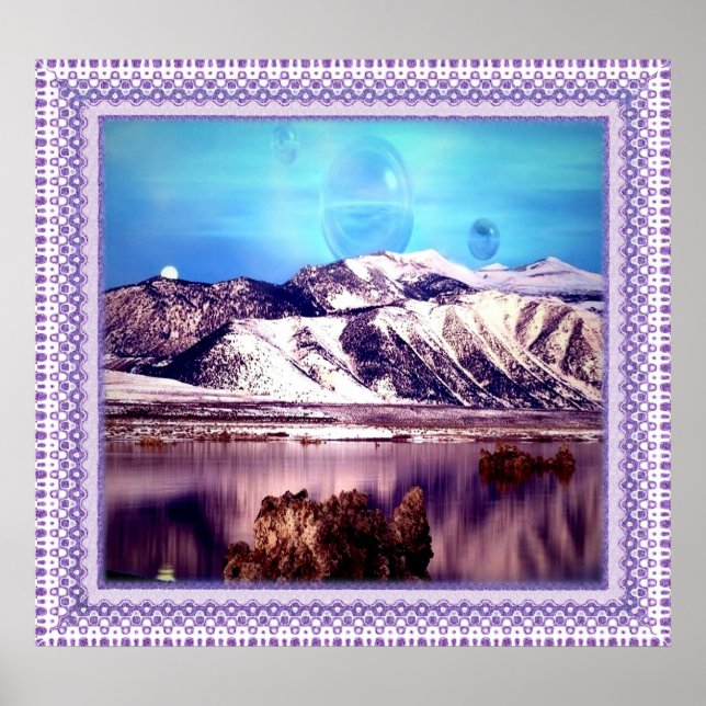 Moon behind Montains Poster (Front)