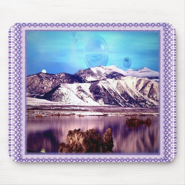 Moon behind Mountains Mousepad (Front)