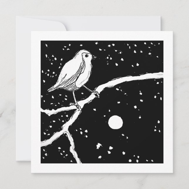Moon Bird Holiday Card (Front)
