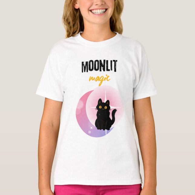 Moon & Black Cat T-Shirt (Front)