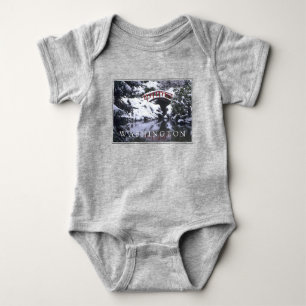 Moon Bridge & Pond in Winter   Seattle, Washington Baby Bodysuit