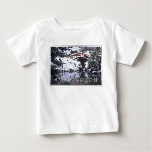Moon Bridge & Pond in Winter   Seattle, Washington Baby T-Shirt