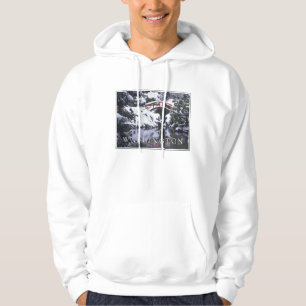 Moon Bridge & Pond in Winter Seattle, Washington Hoodie