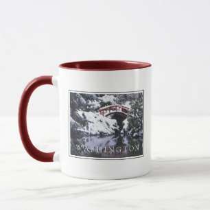 Moon Bridge & Pond in Winter Seattle, Washington Mug