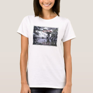 Moon Bridge & Pond in Winter Seattle, Washington T-Shirt