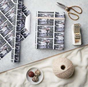 Moon Bridge & Pond in Winter   Seattle, Washington Wrapping Paper