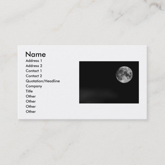 Moon Business Card (Front)